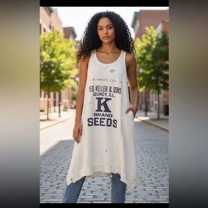 Jaded Gypsy Brand Women's Cream Midi Dress L/XL 100%cotton